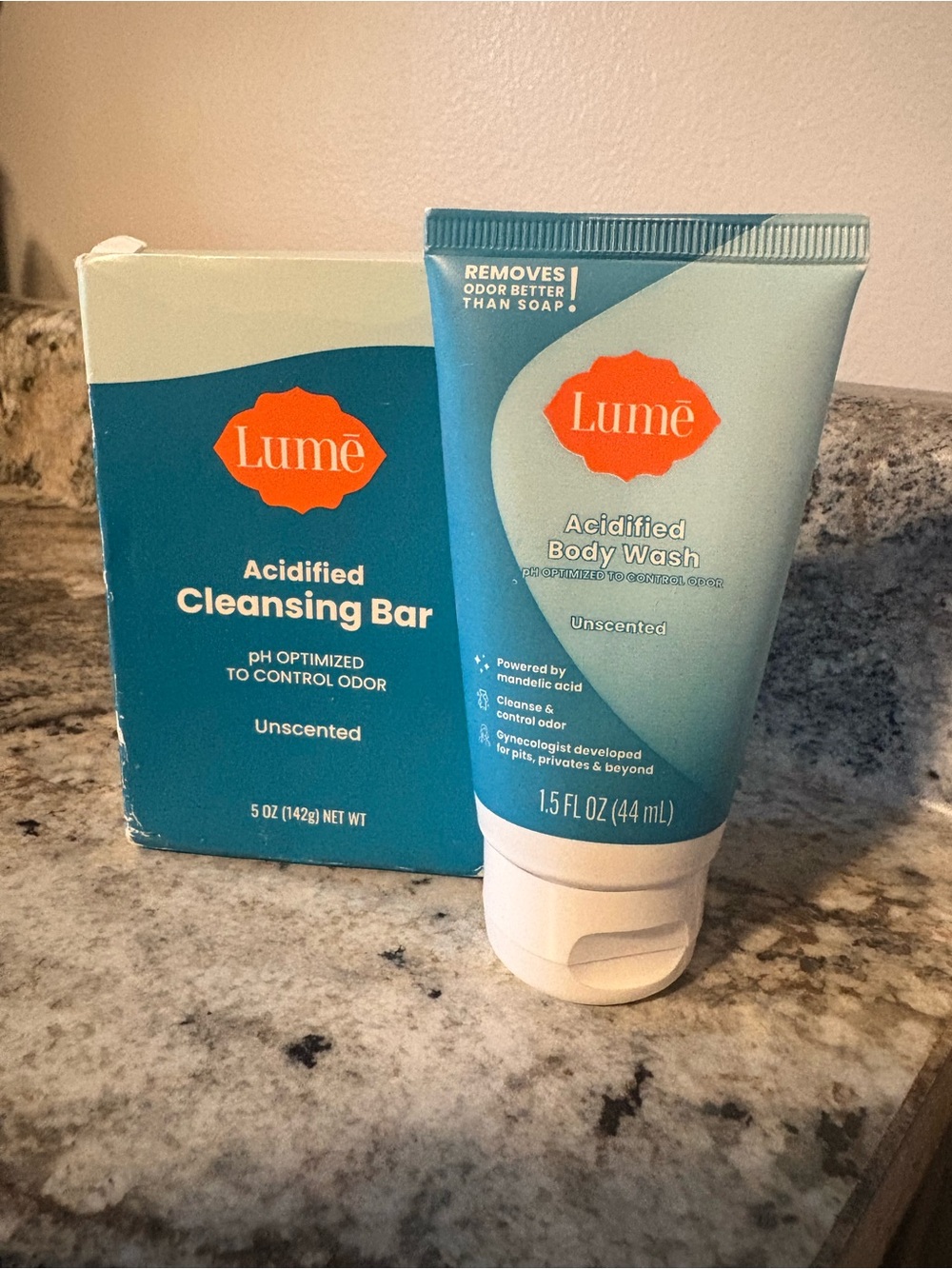 Lumé Unscented Acidified Body Wash & Cleansing Bar - new/ sealed